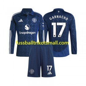 Fußballtrikots Manchester United Alejandro Garnacho 17 Kinder 2024-2025 Langarm Auswärts-trikot kaufen